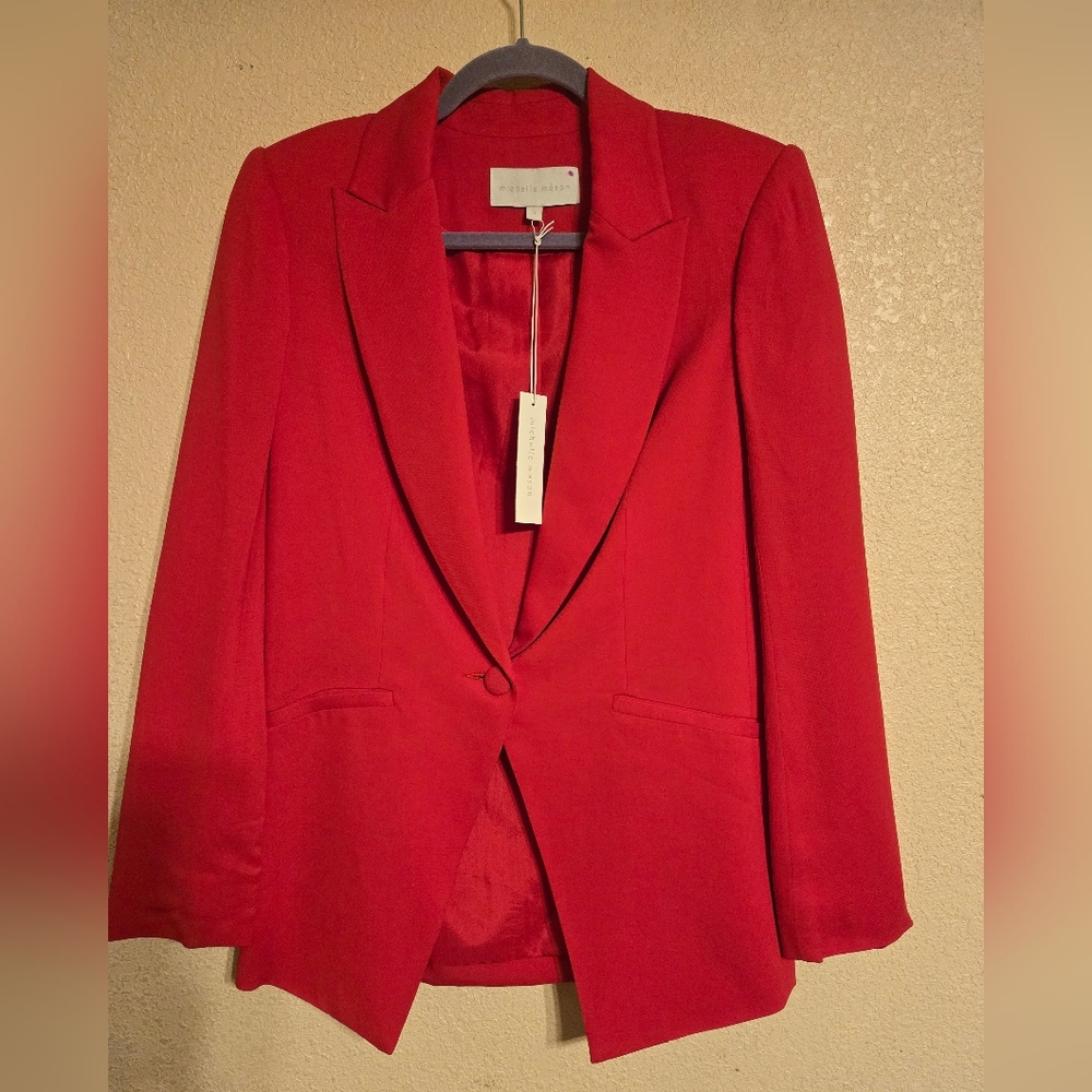 NWT Michelle Mason Blazer Women's Color Red Size 0